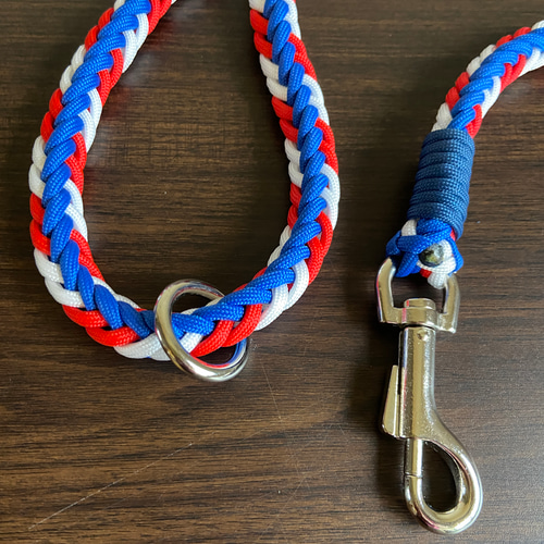 パラコードユニオンジャック(イギリス国旗)幅広首輪＋ハンズフリー