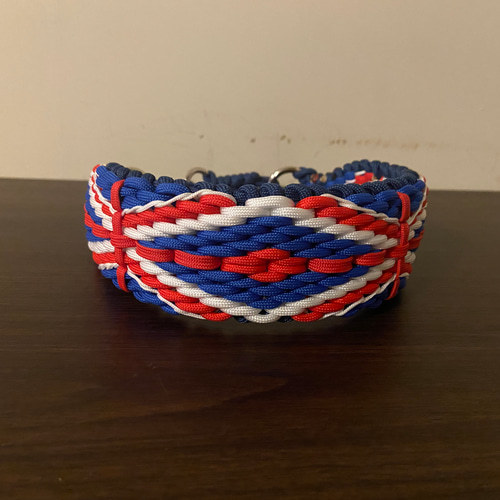 パラコードリード　ユニオンジャック 　№060 パラコードユニオンジャック(イギリス国旗)幅広首輪＋ハンズフリー