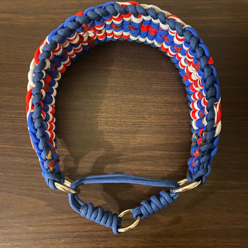 パラコードユニオンジャック(イギリス国旗)幅広首輪＋ハンズフリー