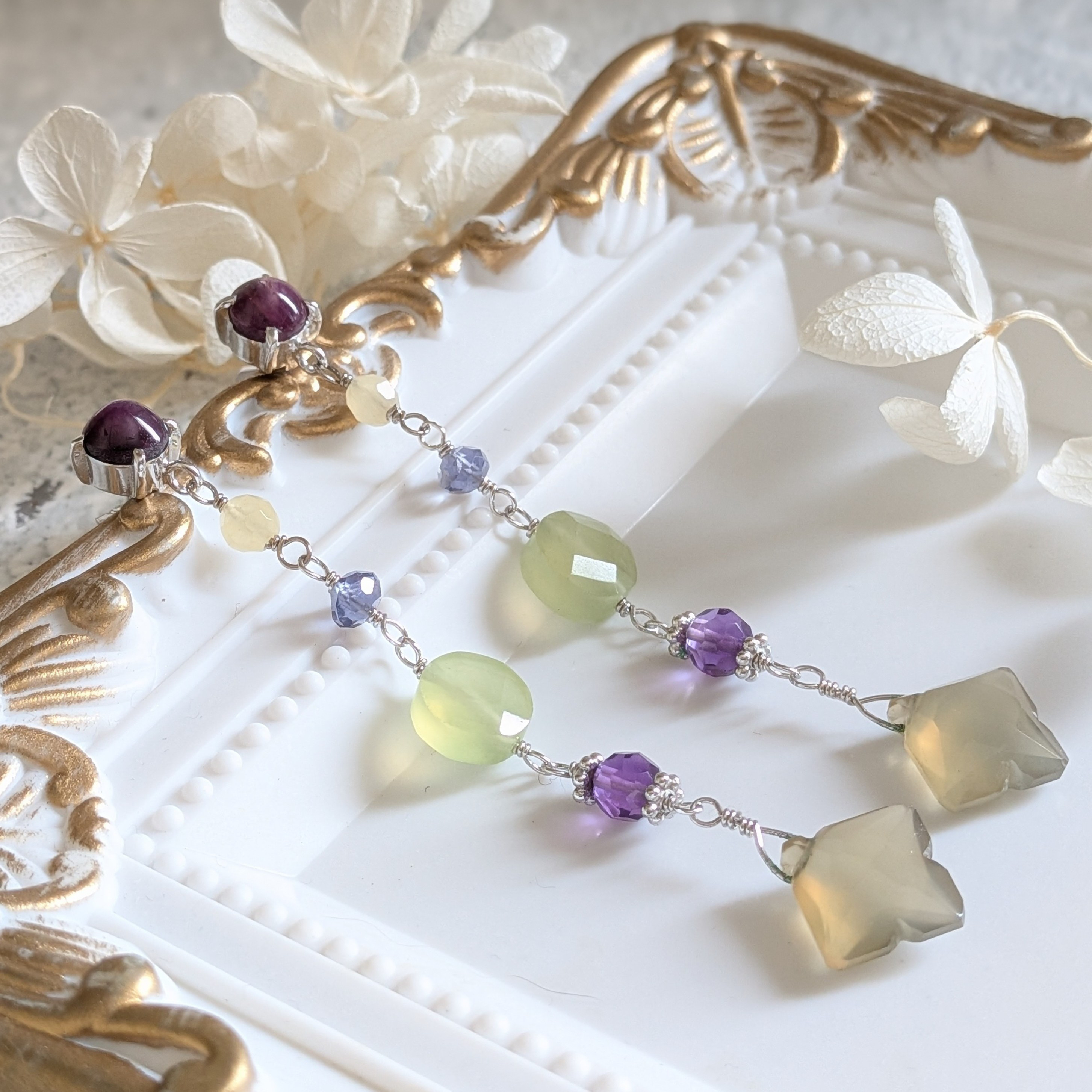 ニュアンスカラー ロングピアス / SVRg Nuance Color Long Earrings