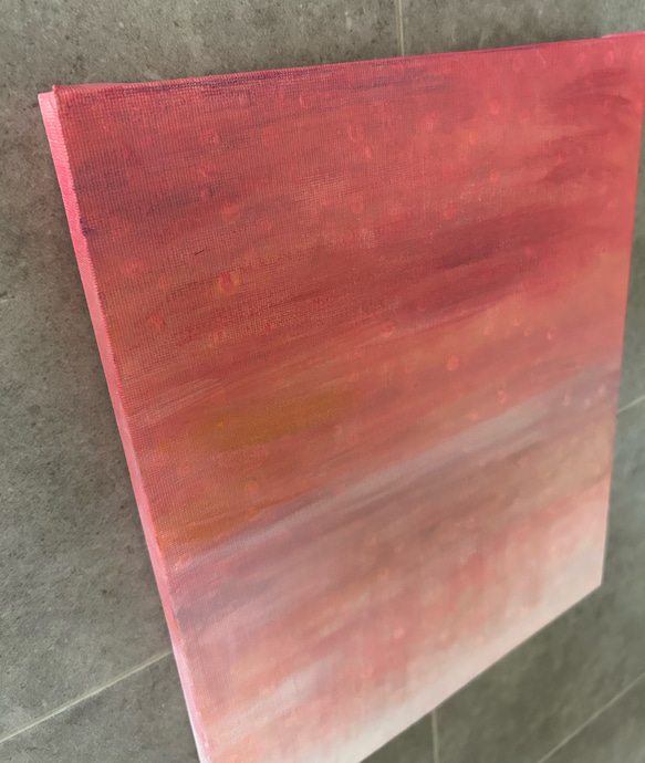 キャンバス　アート　原画　「ピンクのグラデーション」 5枚目の画像