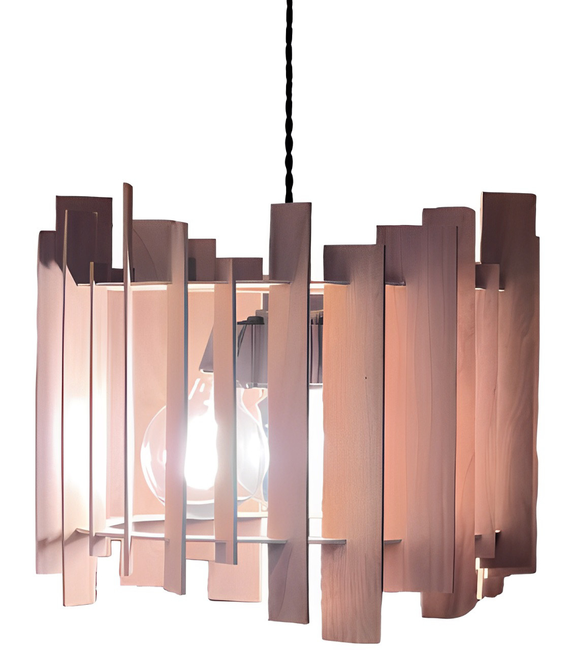 ウッド創作ランプ　ウインドウェーブ3灯ペンダントWN