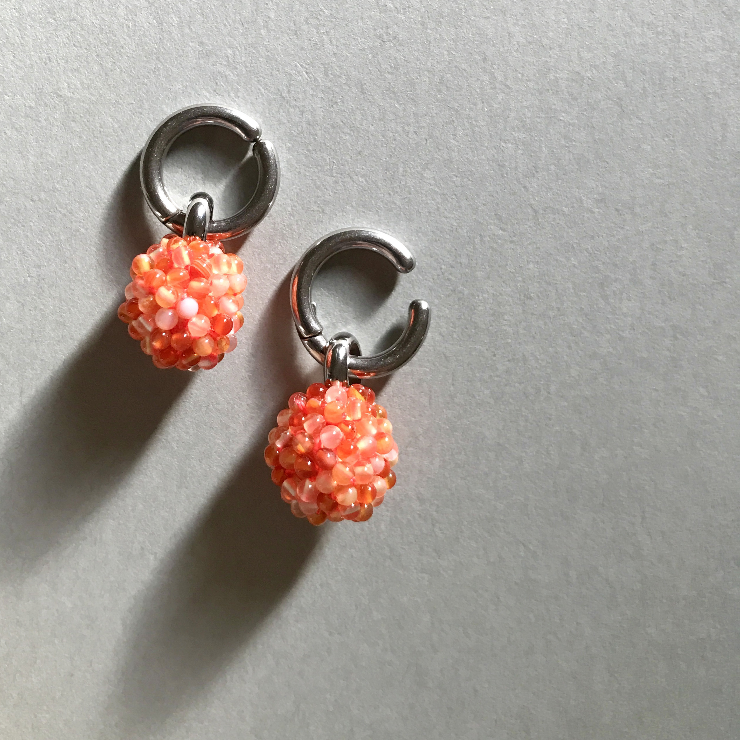 【一点物】カーネリアン　2wayフープイヤリング