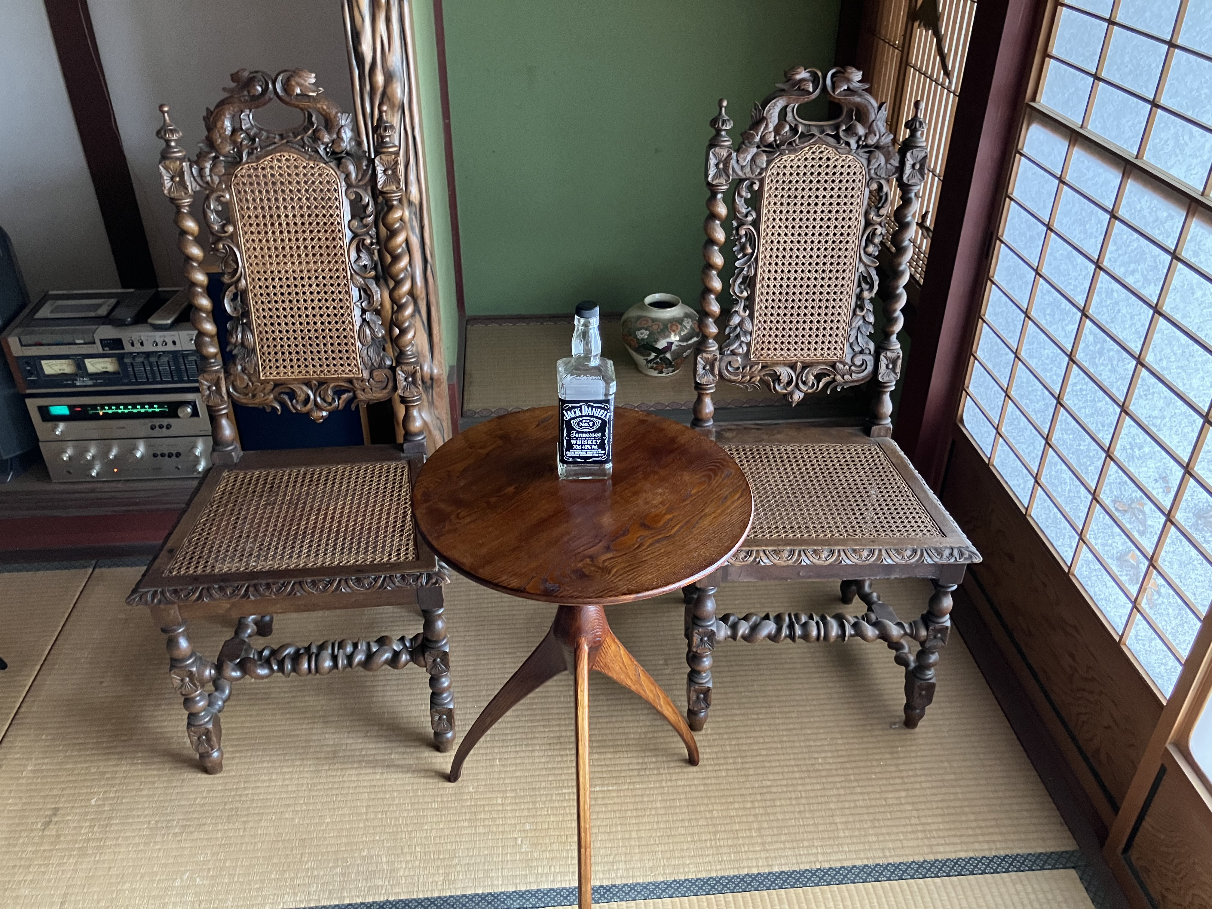 サイドテーブル　栗　拭き漆　滋賀県より