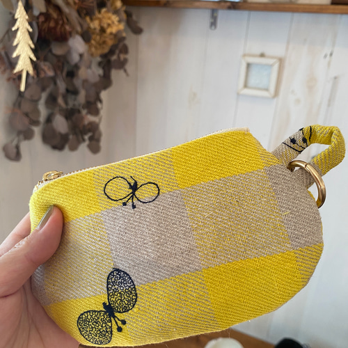 handmade ミナペルホネン ChouCho生地 使用 ポーチ linenmade