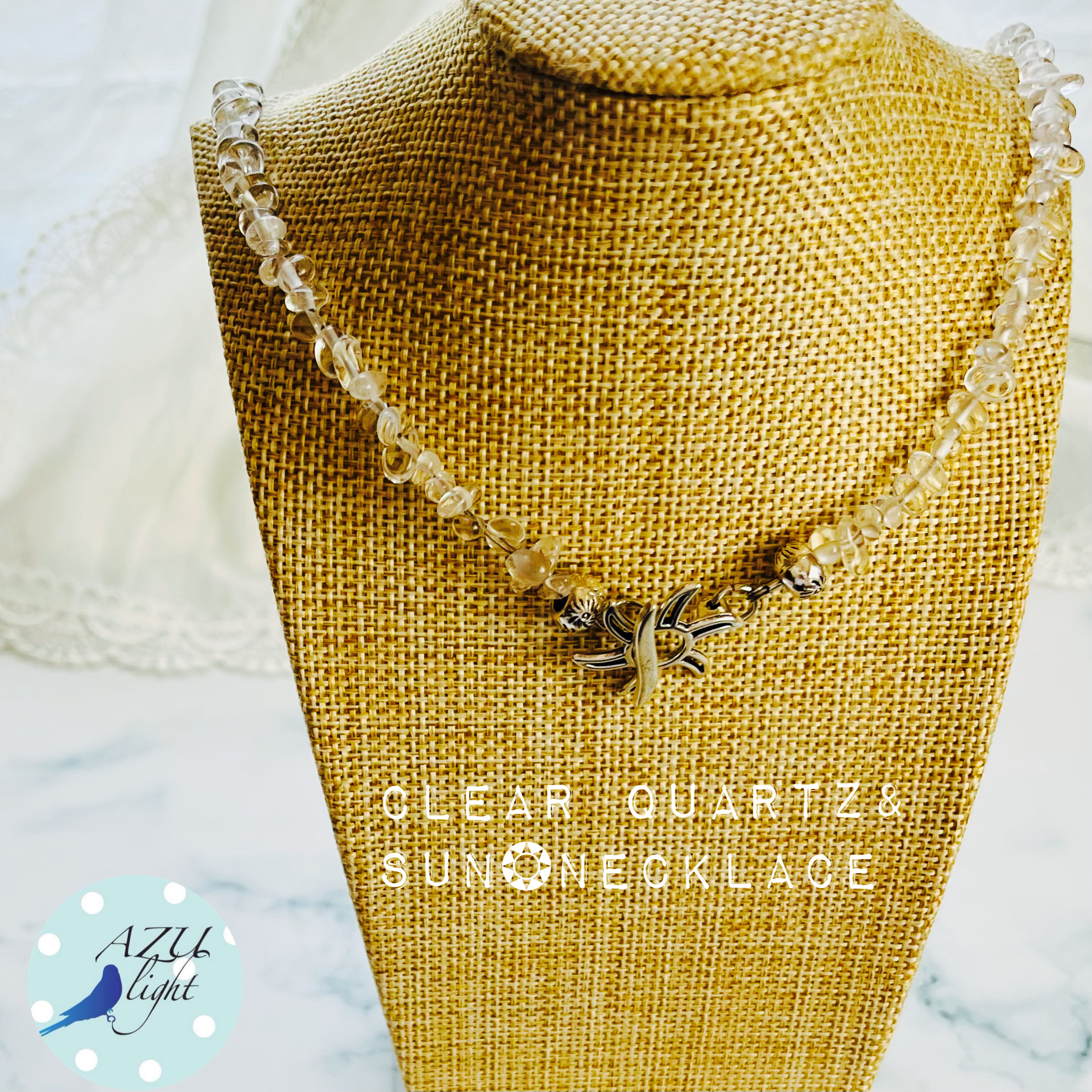 【獅子座の守護石✴︎潜在能力やパワー&エネルギーの増幅✴︎意識の拡大】水晶×太陽モチーフの2wayマンテルネックレス