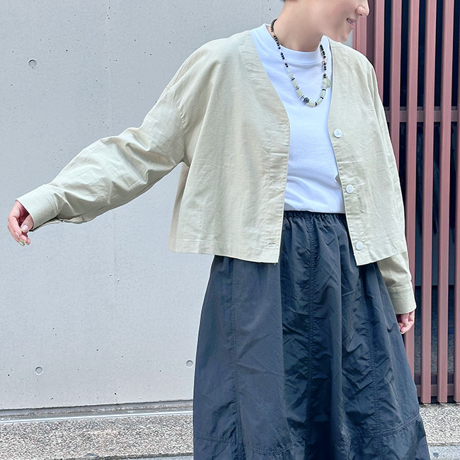 ❤︎春〜秋/3日以内発送/新作❤︎ふわり、軽やか。綿麻100ショートジャケット/ライトアウター25029BGF