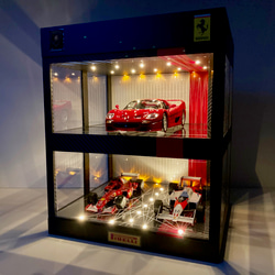 1/64展示21台可・チーク＆白木・3層ディスプレーBOX