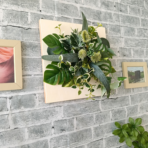 ウォールグリーン パネル インテリア ハンドメイド 壁掛け 新感覚♪】おしゃれ立体フェイクグリーンパネル 壁掛けインテリア