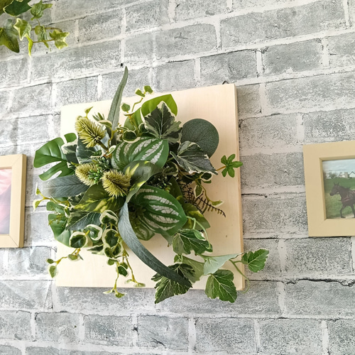 新感覚♪】おしゃれ立体フェイクグリーンパネル 壁掛けインテリア