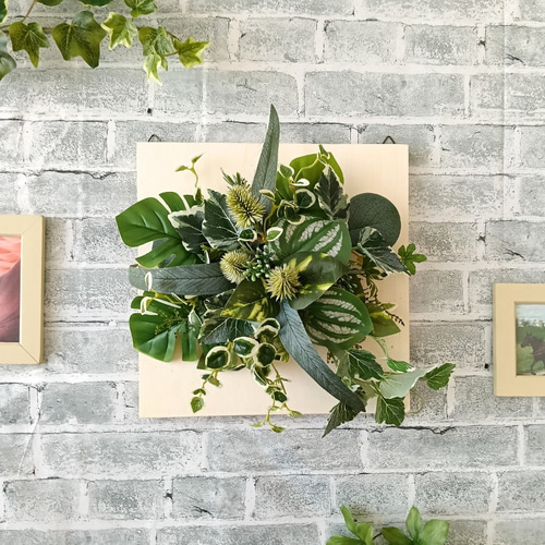 新感覚♪】おしゃれ立体フェイクグリーンパネル 壁掛けインテリア