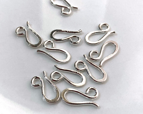メタルパーツ】Silver925 留め金具 フック 12mm シルバー 5ペア 金具