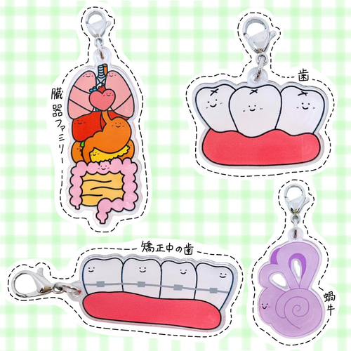 手書きイラストの臓器キーホルダー その他アクセサリー Creemaユーザー