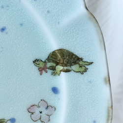 ❤️チコロット❤️すべて手描き❤️染付け❤️メイン皿❤️ワンプレート❤️童話❤️うさぎとかめ❤️ずしっと重め❤️大皿 12枚目の画像