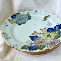 ❤️チコロット❤️すべて手描き❤️染付け❤️メイン皿❤️ワンプレート❤️童話❤️うさぎとかめ❤️ずしっと重め❤️大皿 6枚目の画像