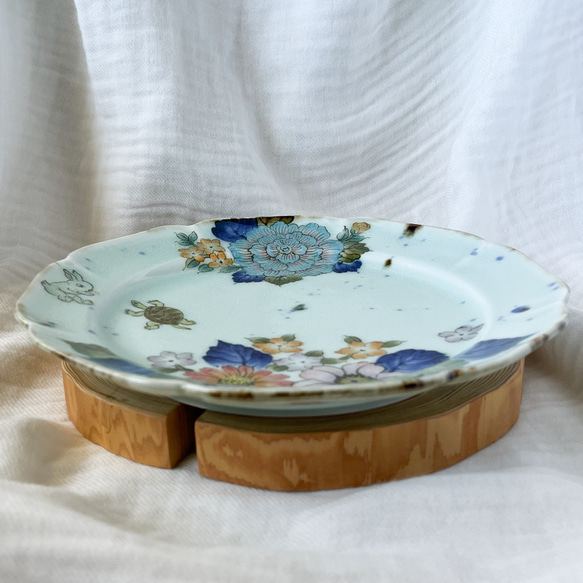 ❤️チコロット❤️すべて手描き❤️染付け❤️メイン皿❤️ワンプレート❤️童話❤️うさぎとかめ❤️ずしっと重め❤️大皿 8枚目の画像