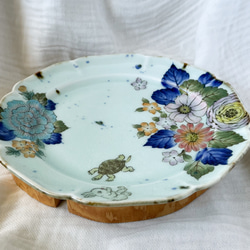 ❤️チコロット❤️すべて手描き❤️染付け❤️メイン皿❤️ワンプレート❤️童話❤️うさぎとかめ❤️ずしっと重め❤️大皿 6枚目の画像