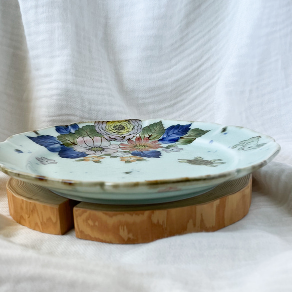 ❤️チコロット❤️すべて手描き❤️染付け❤️メイン皿❤️ワンプレート❤️童話❤️うさぎとかめ❤️ずしっと重め❤️大皿 9枚目の画像