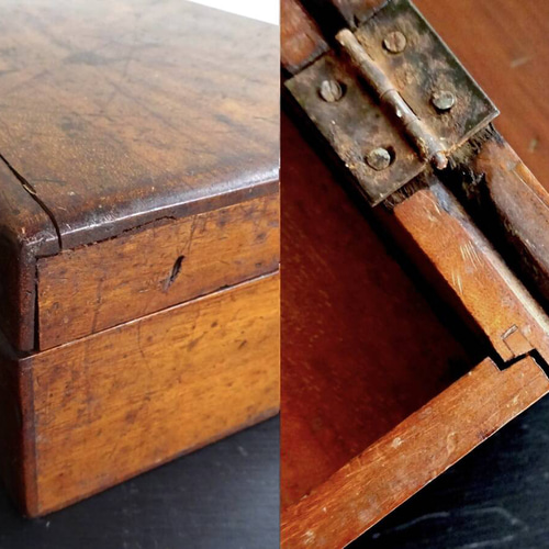 1900年初期 フランス 木箱 民藝 工藝 美術 骨董 器 古道具 縫製 古布