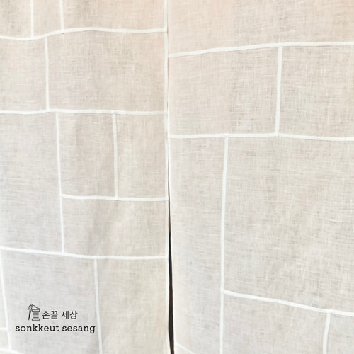 ポジャギ フレンチリネン 暖簾スタイル カーテン 손끝세상（指先の世界