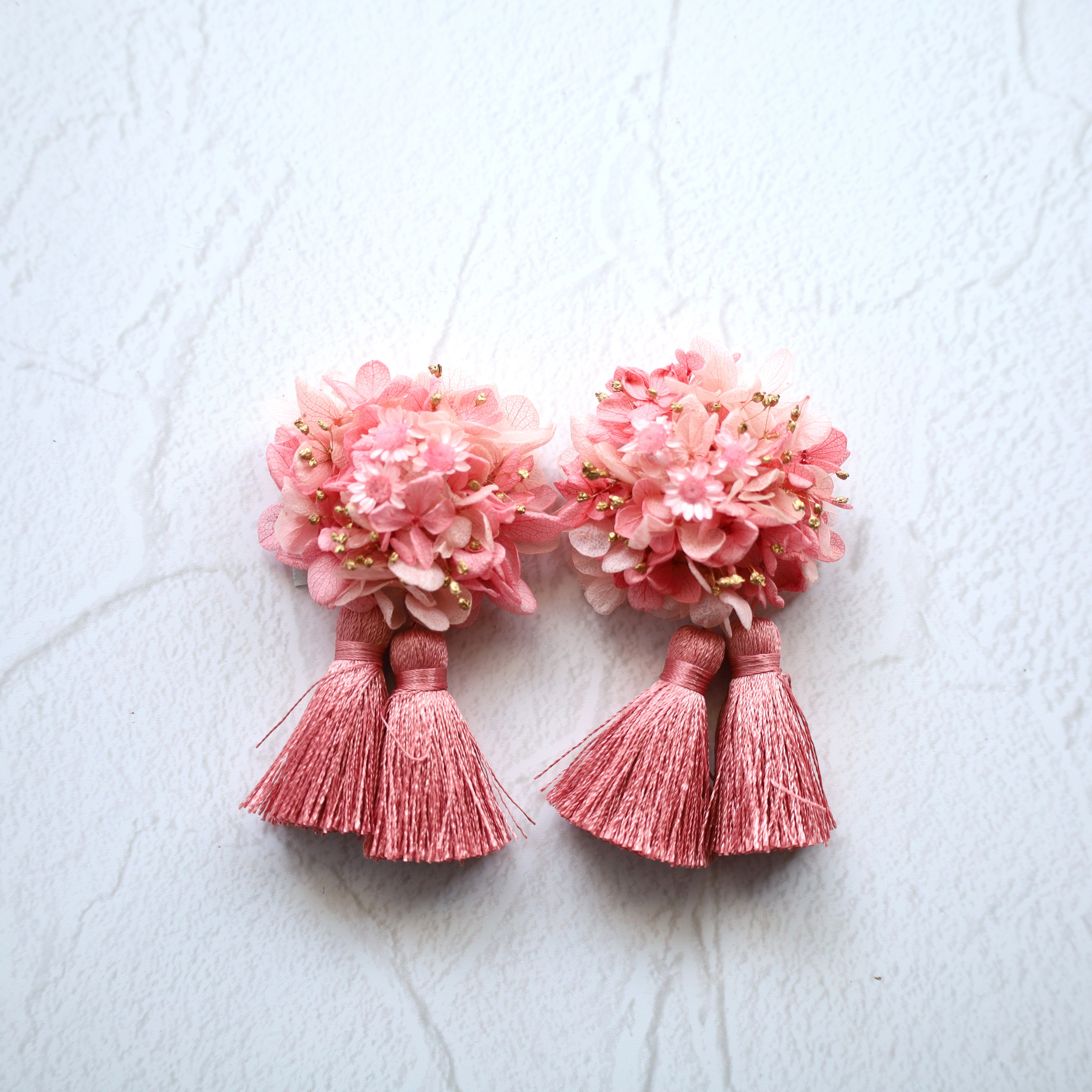 被布飾り❁ストロベリーピンク❁　２個セット　被布　七五三髪飾り　髪飾り　ヘアピン　ヘア飾り　和飾り　753　前撮り