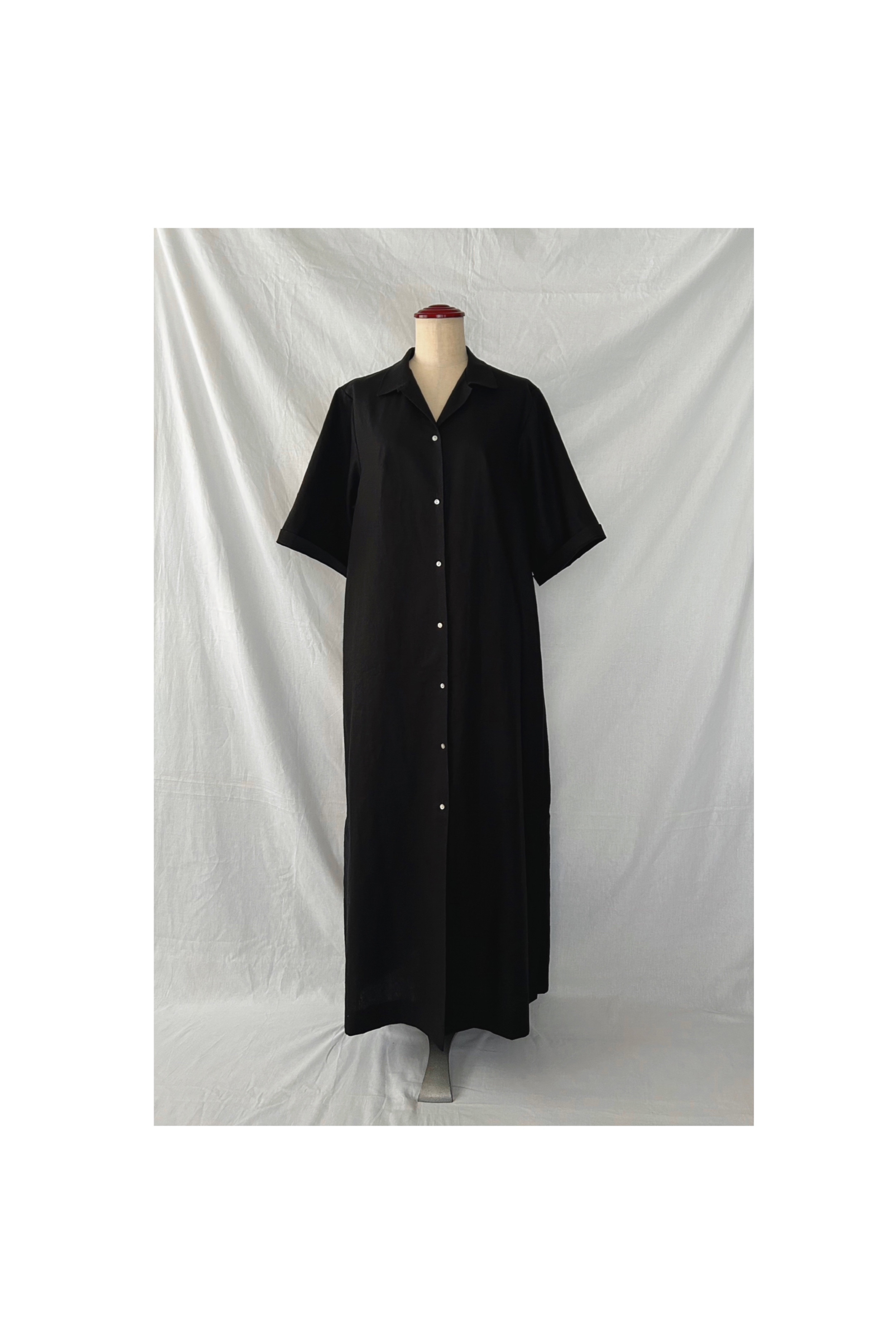 linen mix long shirts dress