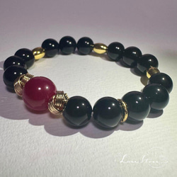 キラキラ 花火ルチル ブラックシルバー 水晶 10mm ブレスレット