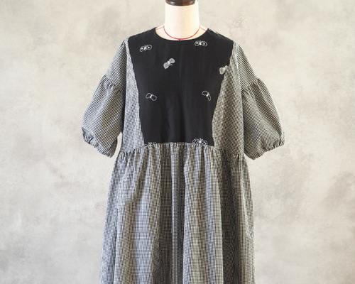 8/5発売】ミナペルホネン choucho 刺繍 × ギンガムチェック