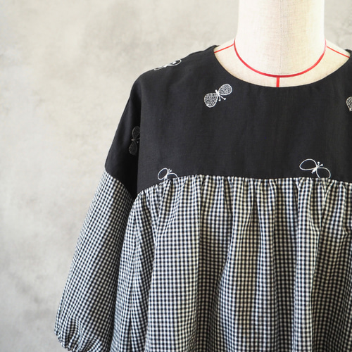 ミナペルホネン minaperhonen ギンガムチェックブラウス38 ミナペルホネン minamo ブラウス 38 - メルカリ