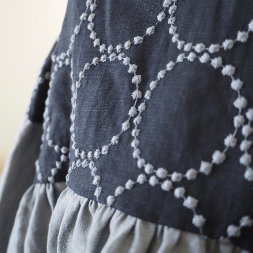 8/5発売】ミナペルホネン tambourine 刺繍 × 無地リネン ブラウス ｜1