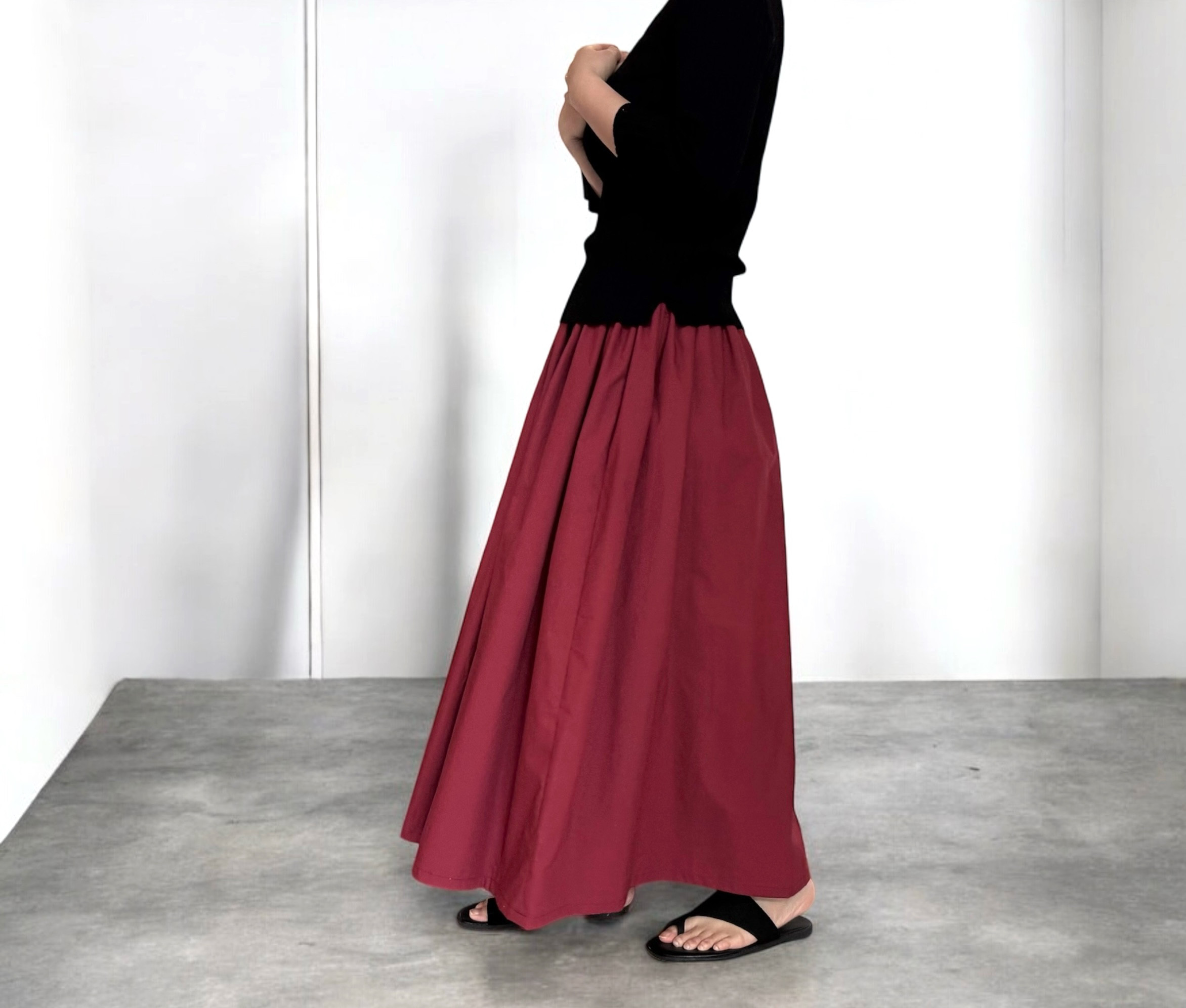 Curensology タイプライタースカート F ギャザー ドレープ ブラウン ドレープ ギャザー タイプライタースカート Curensology F ブラウン