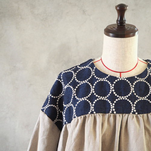 8/5発売】ミナペルホネン tambourine 刺繍 × ベージュリネン ロング