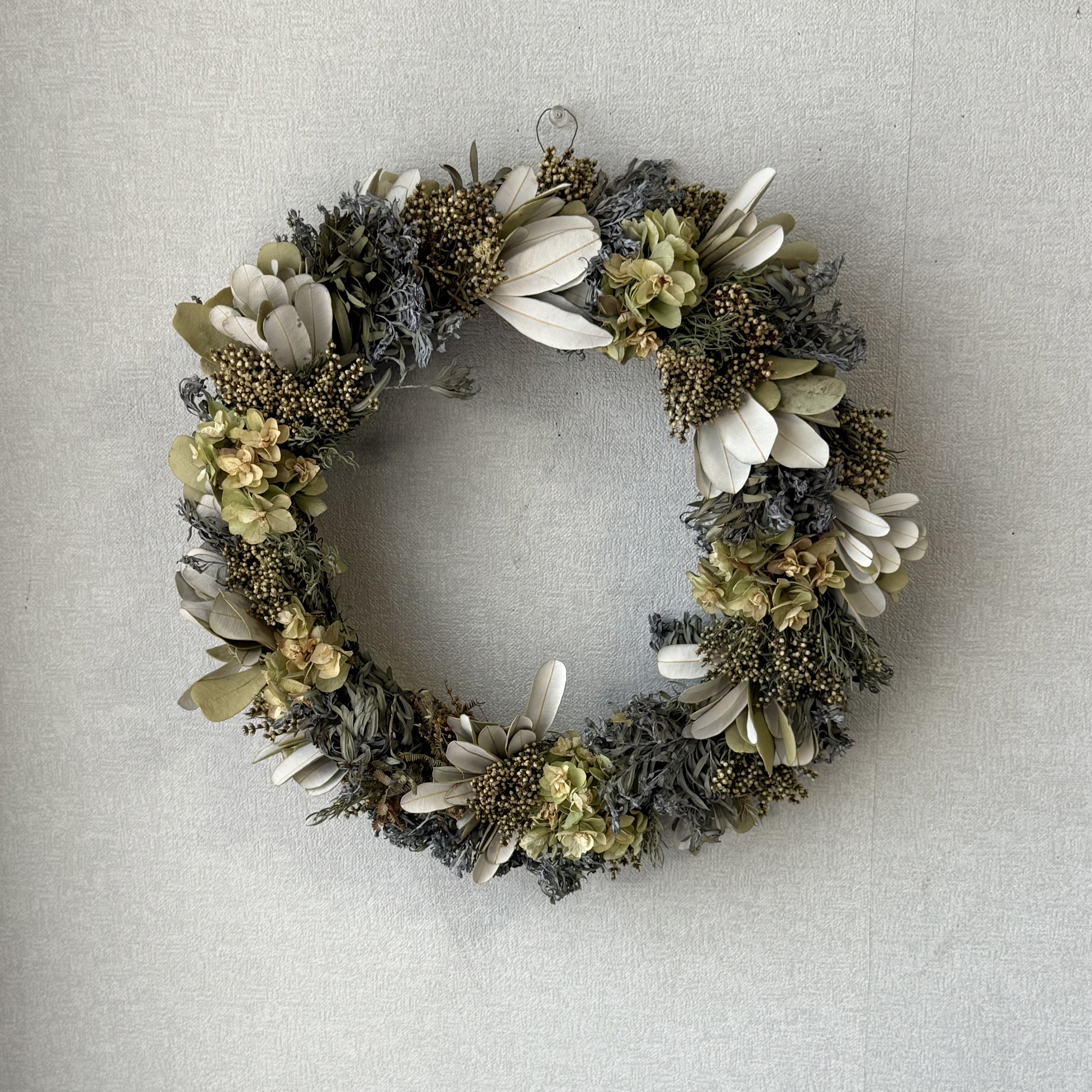ワイルドフラワーのドライフラワーリース　360mm  大きなサイズ　一点もの　No.17