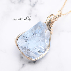 フェザーインフローライト ペンダントトップ ワイヤーラッピング