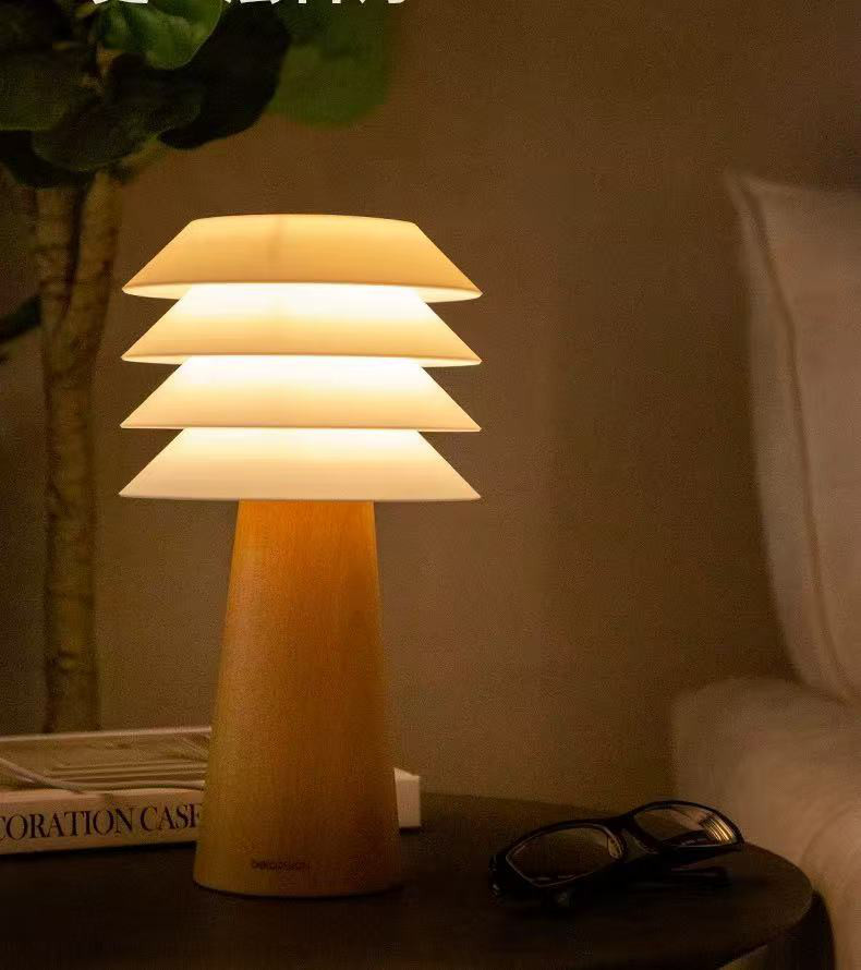 テーブルランプ 間接照明 ドイツ産 ブナ 天然木 木製 調光 LED対応 USB給電式