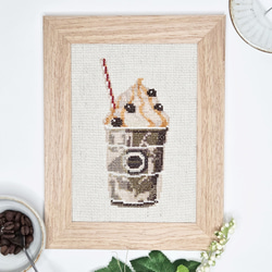 刺繍キット販売) ホイップクリームコーヒー クロスステッチ 編み図