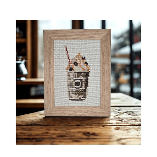 刺繍キット販売) ホイップクリームコーヒー クロスステッチ 編み図