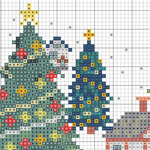 刺繍キット販売) クロスステッチで描くクリスマスツリーと子供たち