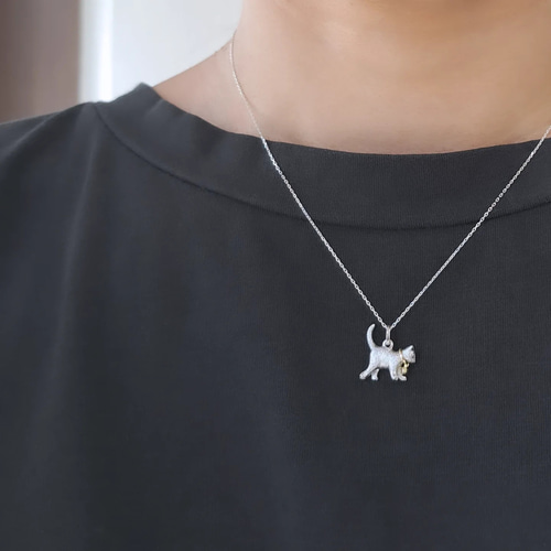 プラチナ 猫ペンダントトップ 中】ねこプラチナ 猫 プラチナ 猫