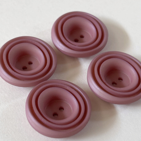 ボタン レトロ 円形 サークル くすみピンク 2つ穴 24.5mm 4個セット et-043 3枚目の画像