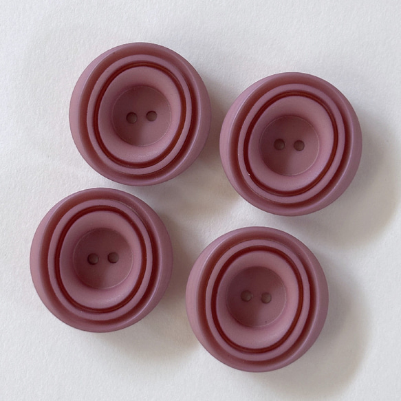 ボタン レトロ 円形 サークル くすみピンク 2つ穴 24.5mm 4個セット et-043 1枚目の画像