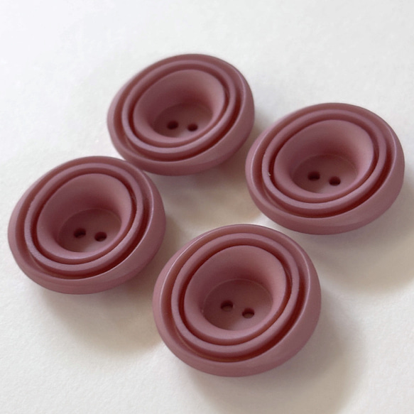 ボタン レトロ 円形 サークル くすみピンク 2つ穴 24.5mm 4個セット et-043 2枚目の画像