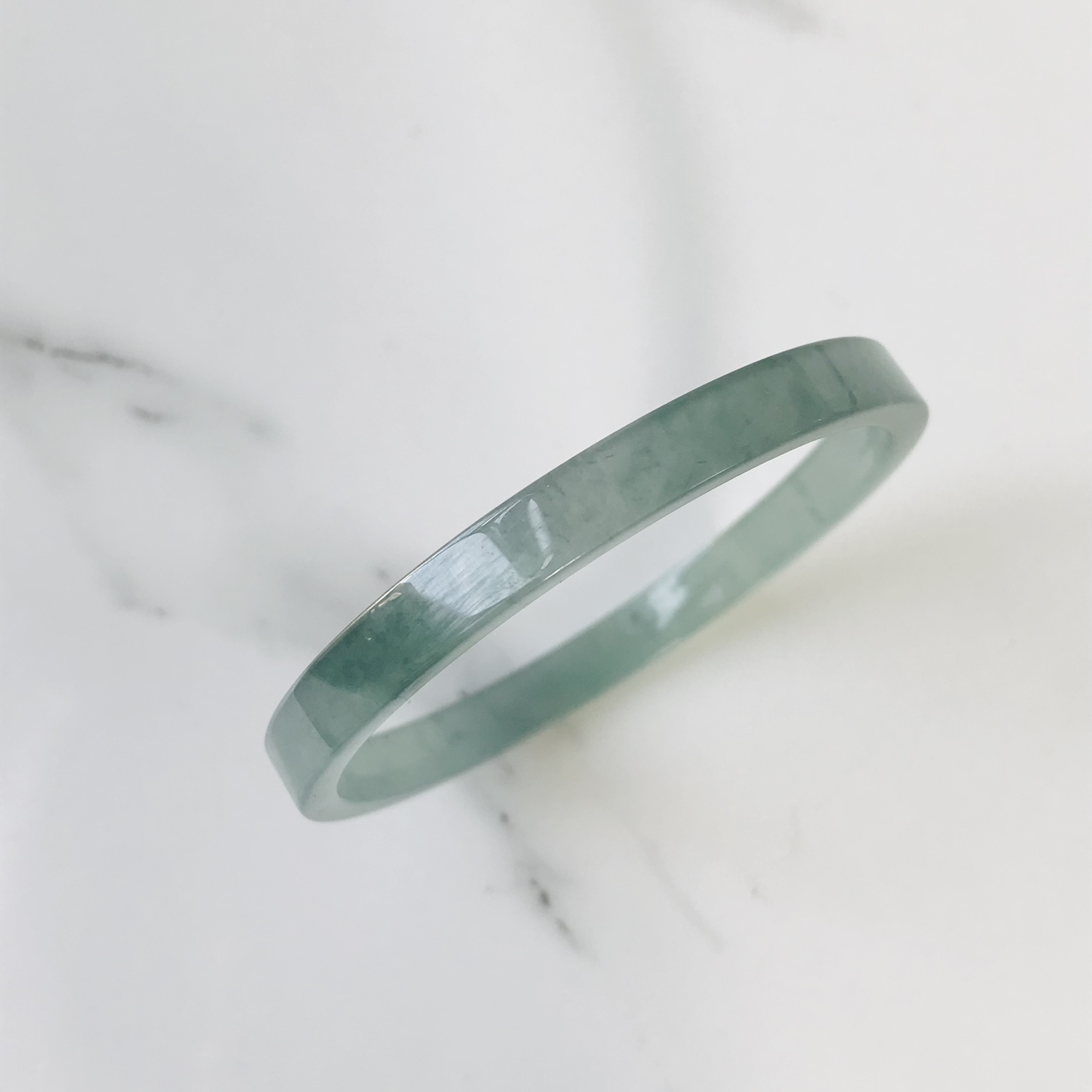 【B861-0192】ジェイド　翡翠　ヒスイ　一点もの　希少　バングル　グアテマラ産　49.2mm