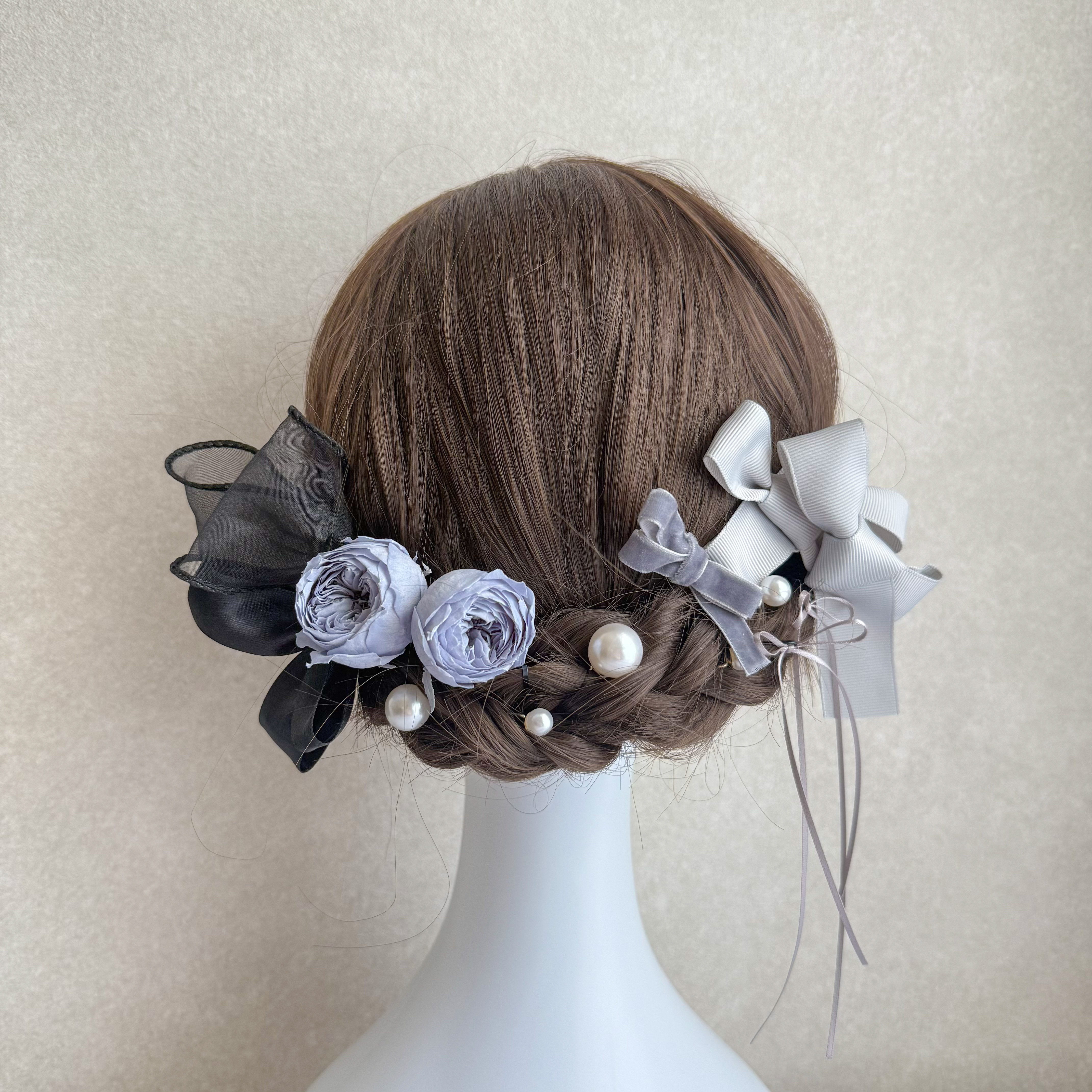 髪飾り　パール髪飾り 髪飾り お呼ばれ髪飾り 結婚式髪飾り ウェディング 結婚式　成人式ヘア　りぼんヘア　花嫁ヘア
