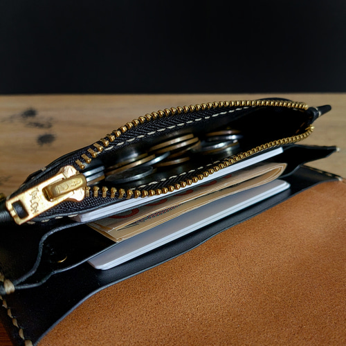 ハラコ ヒョウ柄】 ミドルトラッカーウォレット TWM-01 その他ミニ財布