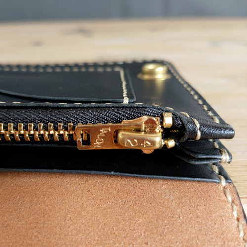 ハラコ ヒョウ柄】 ミドルトラッカーウォレット TWM-01 その他ミニ財布