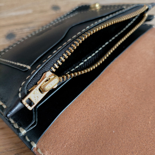 ハラコ ヒョウ柄】 ミドルトラッカーウォレット TWM-01 その他ミニ財布