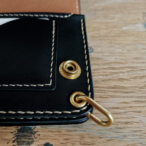 ハラコ ヒョウ柄】 ミドルトラッカーウォレット TWM-01 その他ミニ財布