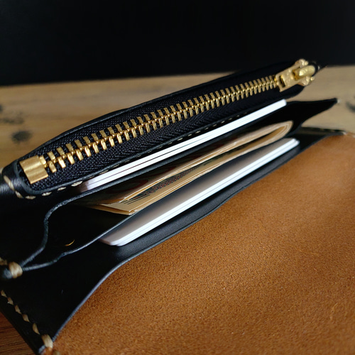 ハラコ ヒョウ柄】 ミドルトラッカーウォレット TWM-01 その他ミニ財布