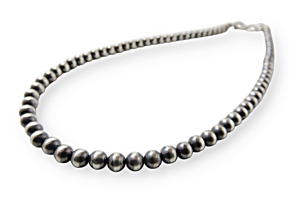 42へ※ナバホパール ネックレス 一連5ミリ インディアン 50cm ロブスター indian_37813.jpg